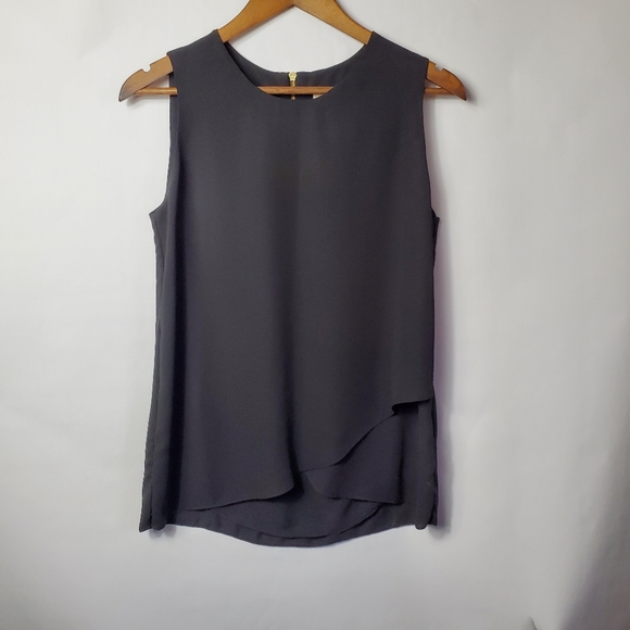 Chico's Black Tank Zippered Back Tulip Hem - Picture 7 of 8